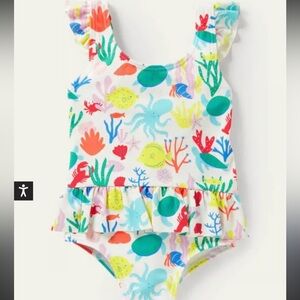 Baby Boden Pretty Frill Waist Swimsuit 🐙